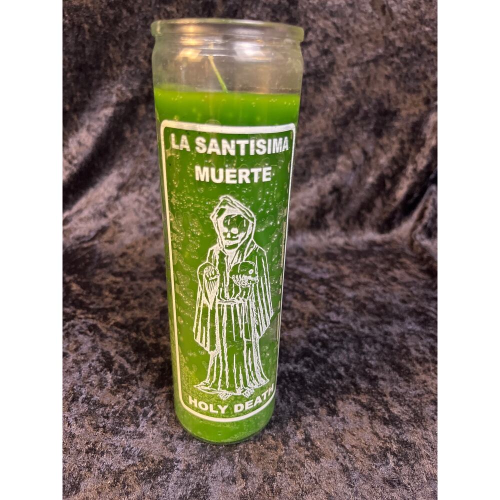 Green Holy Death 7-Day Spiritual Candle, La Santisima Muerte